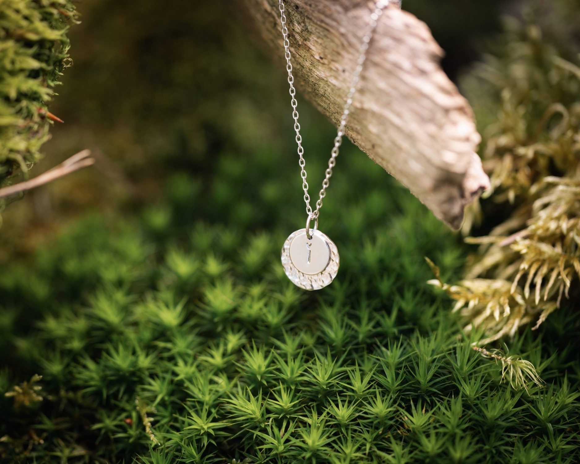 PEAIM925-seul2 Pendentif initiale artisanal en argent Eclat de pensées