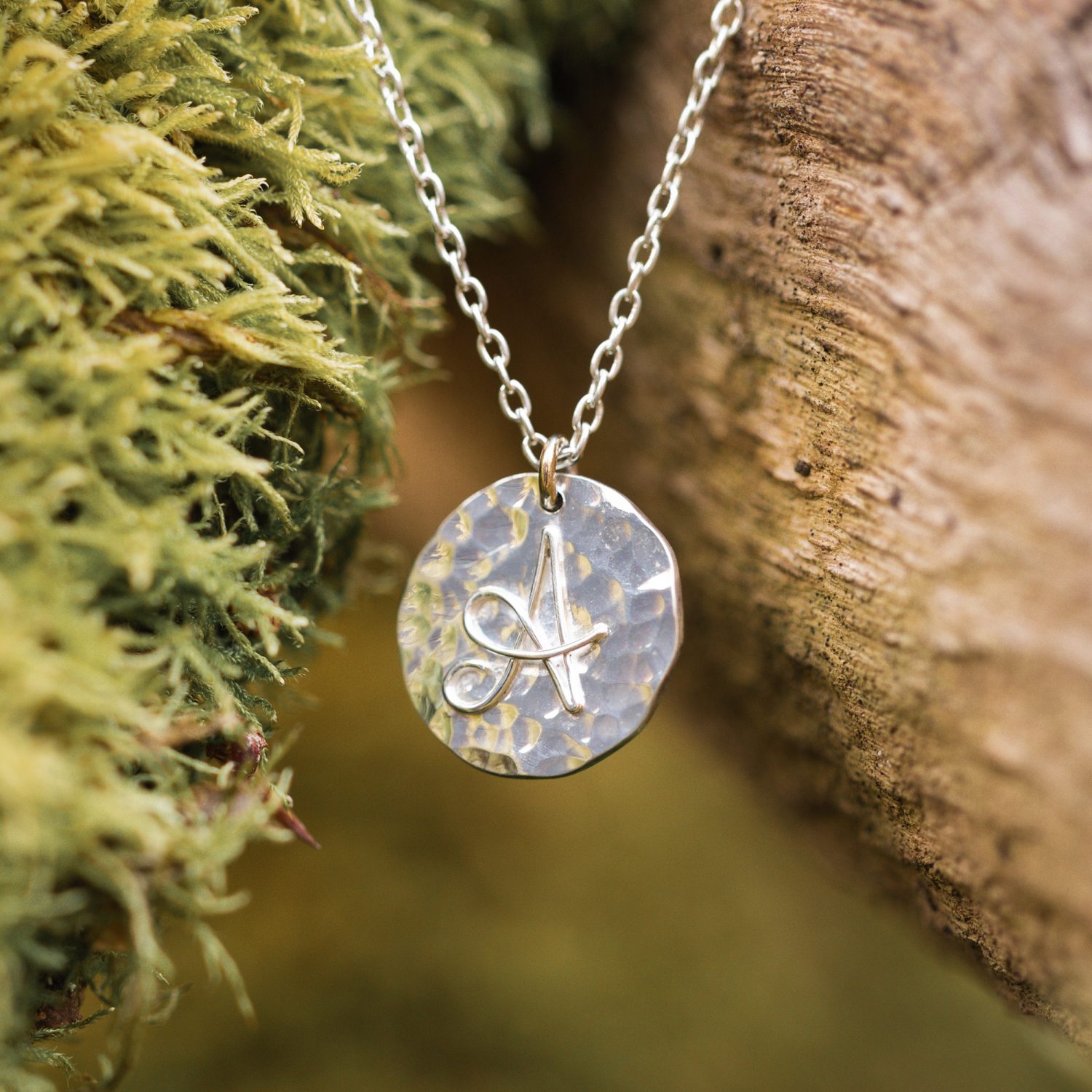 PEDOU-seul Pendentif initiale artisanal en argent Eclat de pensées