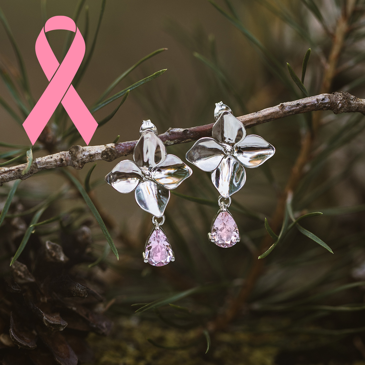 BO-hortensia Boucle d'oreille Hortensia Morganite